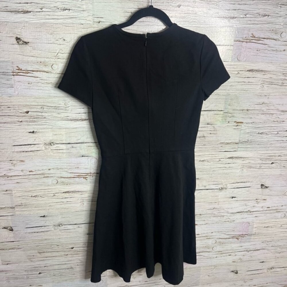 DKNY black dress tee shirt faux leather size 2 - Picture 9 of 9